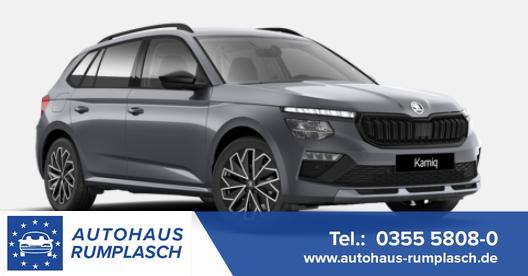 Skoda Kamiq - Dynamic 1.0 TSI 115PS, 5 JAHRE GARANTIE, 17" Alu, Elektr. Heckklappe, Kessy, Alarm, SunSet, Toter-Winkel, Virtual Cockpit 10", Parksensoren vorn/hinten, Rückfahrkamera, Sitzheizung, Tempomat, Climatronic, Radio 8" + Wireless SmartLink, M-Lederlenkrad beheizt