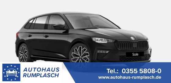 Skoda Scala - Dynamic 1.0 TSI 115PS, 5 JAHRE GARANTIE, 17" Alu, Elektr. Heckklappe, Toter-Winkel, Kessy, Alarm, Climatronic, SunSet, Verlängerte Heckscheibe, Sitzheizung, Parksensoren vorne/hinten, Rückfahrkamera, Tempomat, Radio 8" + Wireless Smartlink, M-Lederlenkrad