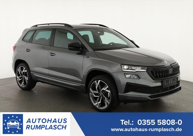 Skoda Karoq - Sportline 4x4 2.0 TSI DSG Sportline, Pano, AHK, Navi, Teilleder, Side, 5 J.-Garantie
