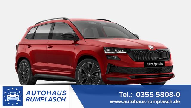 Skoda Karoq - Sportline 1,5TSI 110kW/150PS 6-Gang, 5 Jahre Skoda-Garantie, KESSY FULL, CLIMATRONIC, Digital Cockpit, SmartLink, MATRIX-LED, PDC, Sunset