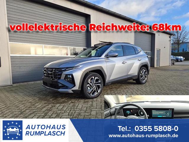 Hyundai TUCSON - 1.6 T-GDI 252PS Automatik PHEV Prime FACELIFT MY2025 elektr. PanoDach Voll-Leder Heckklappe Sitzheizung v+h Lenkradheizung ACC Klimaautomatik HUD Navi Krell-Sound 12,3"-Touchscreen DAB+ wireless Apple CarPlay + Android Auto PDC 4xKamer