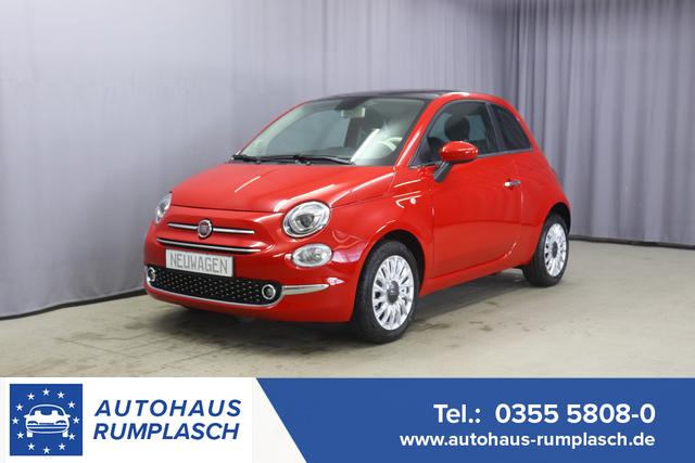 Fiat 500 - DOLCEVITA 1,0 Hybrid, Tech-Paket - Radio mit 7"-Bildschirm Navigationssystem, Multifunktionslenkrad, Lichtsensor- und Regensensor, Klimaautomatik, 15"-Leichtmetallfelgen, Getönte Seitenscheiben hinten, Parksensoren hinten uvm.