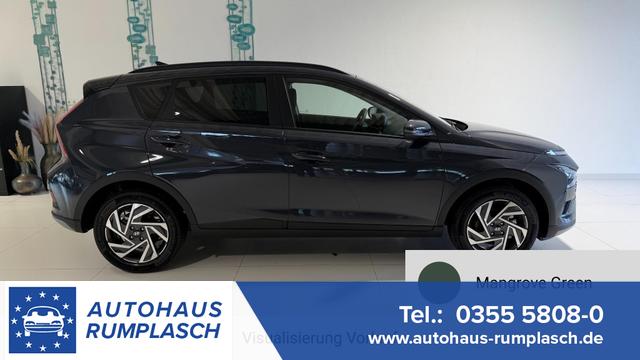 Hyundai BAYON - GO+ 1.0 T-GDI DCT 74 kW (101 PS) Toter-Winkel-Assistent, Induktive Ladestation, Comfort-Paket, Lenkradheizung, Sitzheizung, DAB, Android Auto, Apple CarPlay, Navigationssystem, LED-Scheinwerfer, Einparkhilfe, R&uuml;ckfahrkamera, uvm.