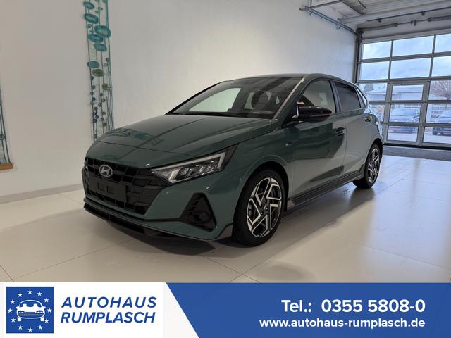 Hyundai i20 - N Line 1.0 T-GDI DCT 73 kW (100 PS) Induktionsladestation, Toter-Winkel-Assis. Lenkradheizung, Sitzheizung, Klimaautomatik, Android Auto, Apple CarPlay, Navigationssystem, Virtual Cockpit, Einparkhilfe v + h, R&uuml;ckfahrkamera, 17 Zoll Leichtmetallfelgen, uvm.