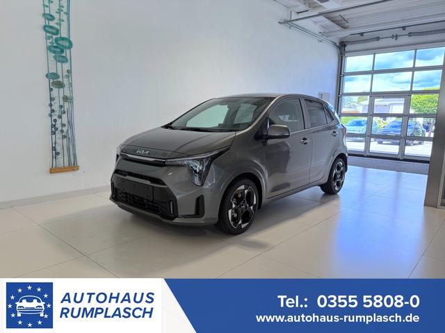 Kia Picanto - Gold 1,0 GDI AMT5 Automatik 50 kW (68 PS) Klimaautomatik, Sitzheizung, Lenkradheizung, Navigationssystem, Radio, DAB, Android Auto, Apple CarPlay, Lichtsensor, Einparkhilfe hinten, R&uuml;ckfahrkamera, Kabelloses Laden von Smartphones, Keyless Go, 16 Zoll