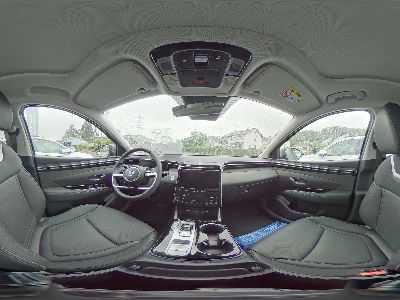 360° Innenansicht Hyundai TUCSON      1.6 T-GDi MHEV 4WD DCT 180 PS -Voll+abnehm. AHK- Leder Shzg Krell LED Alu19
