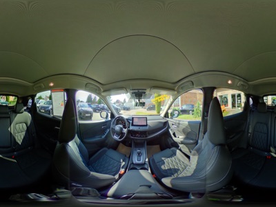 360° Innenansicht Nissan Qashqai      TEKNA+ Premium Plus 1.3 DIG-T MHEV 116kw Xtronic MY26 20-Zoll Sitzh. Lenkradh. Vollausstattung  