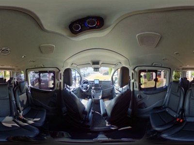 360° Innenansicht Ford Tourneo Custom      2.0 TDCi, 320 L1 Sport Autom. 8-Sitze Navigation Bi-Xenon SYNC3 TopAusst. Garantie Radstand 2933  