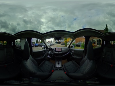 360° Innenansicht Nissan Qashqai      TEKNA+ Premium Plus 1.3 DIG-T MHEV 116kw Xtronic MY26 20-Zoll Sitzh. Lenkradh. Vollausstattung  
