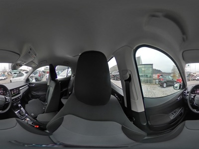 360° Innenansicht Skoda Fabia      Drive Plus 1.0 TSI DSG 2ZKlim Kam PDC LED SmLi SHZ Spha  