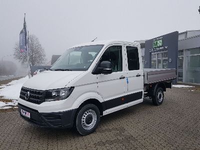 360° Außenansicht Volkswagen Crafter Pritschenwagen      35 2.0 TDI Pritsche DOKA L2 FWD AUTOMATIK 8-GANG  
